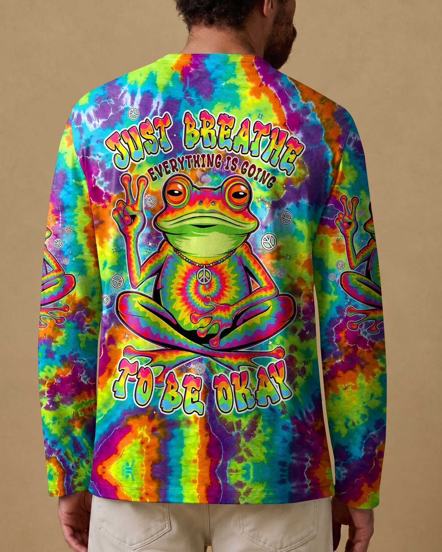 JUST BREATHE COLORFUL FROG ALL OVER PRINT - TYPQ2906261