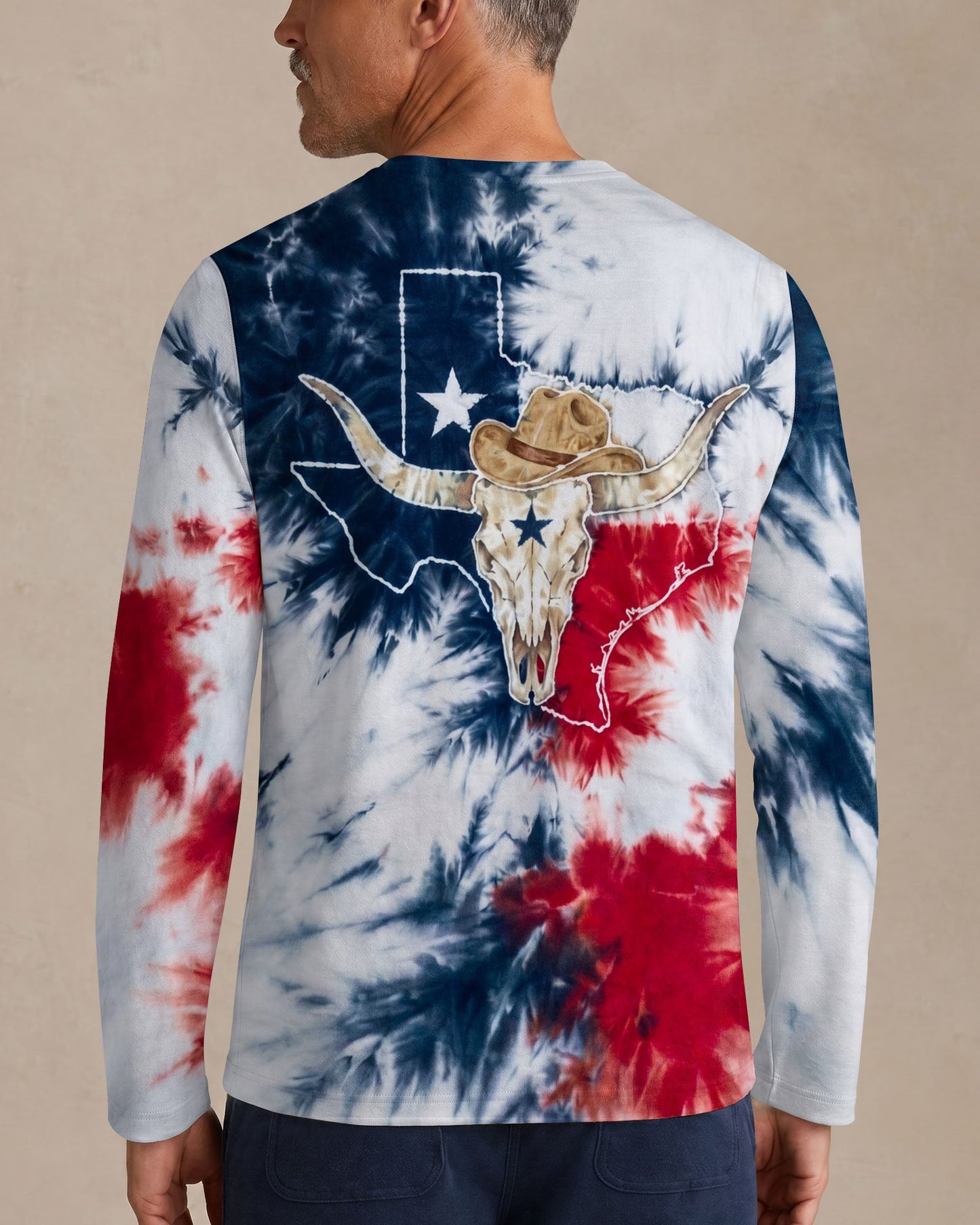 LONGHORN SKULL TEXAS MAP BURST ALL OVER PRINT - TLNO2706261
