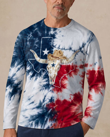 LONGHORN SKULL TEXAS MAP BURST ALL OVER PRINT - TLNO2706261