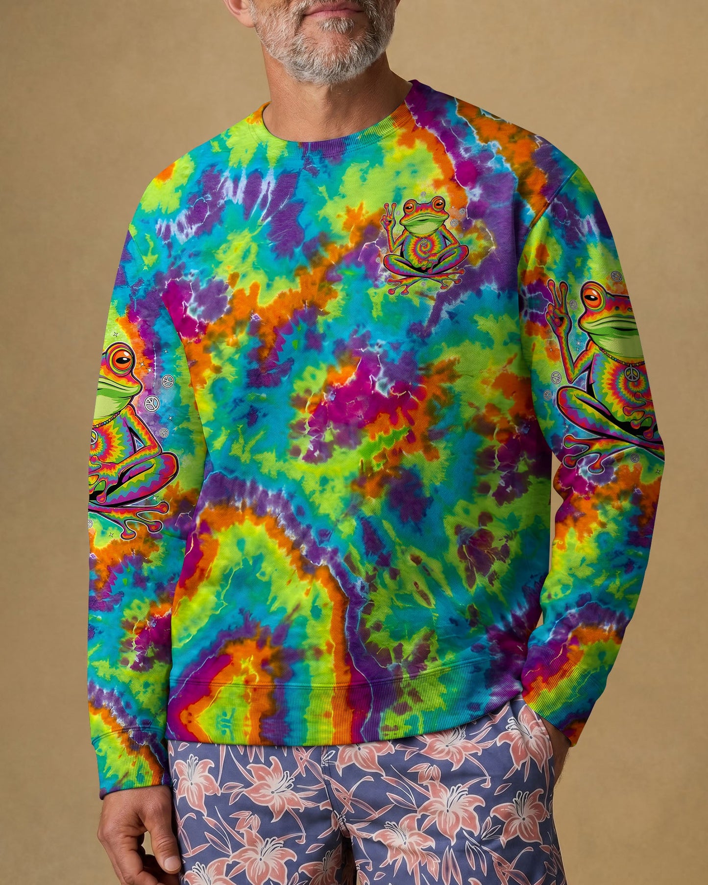 JUST BREATHE COLORFUL FROG ALL OVER PRINT - TYPQ2906261