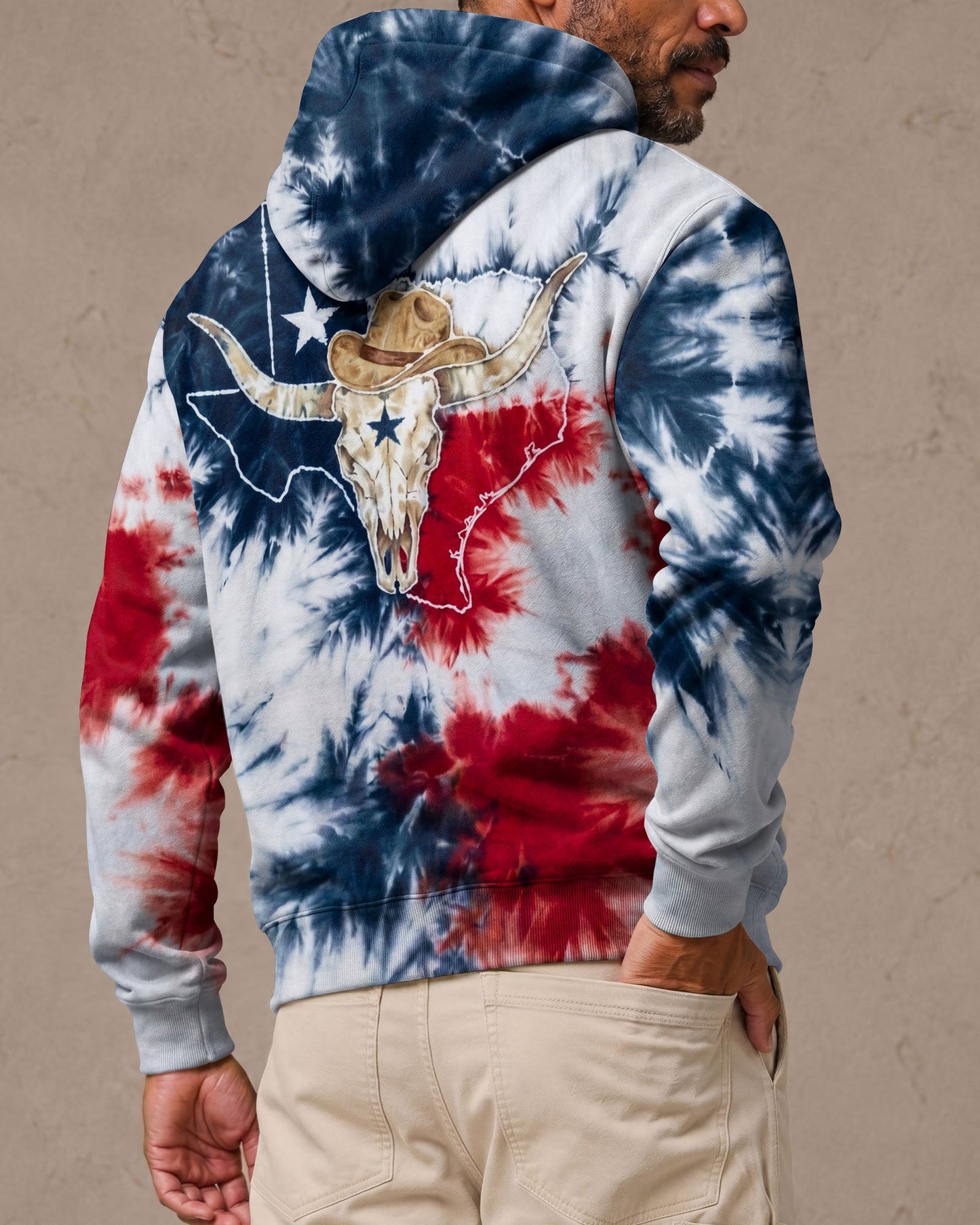 LONGHORN SKULL TEXAS MAP BURST ALL OVER PRINT - TLNO2706261