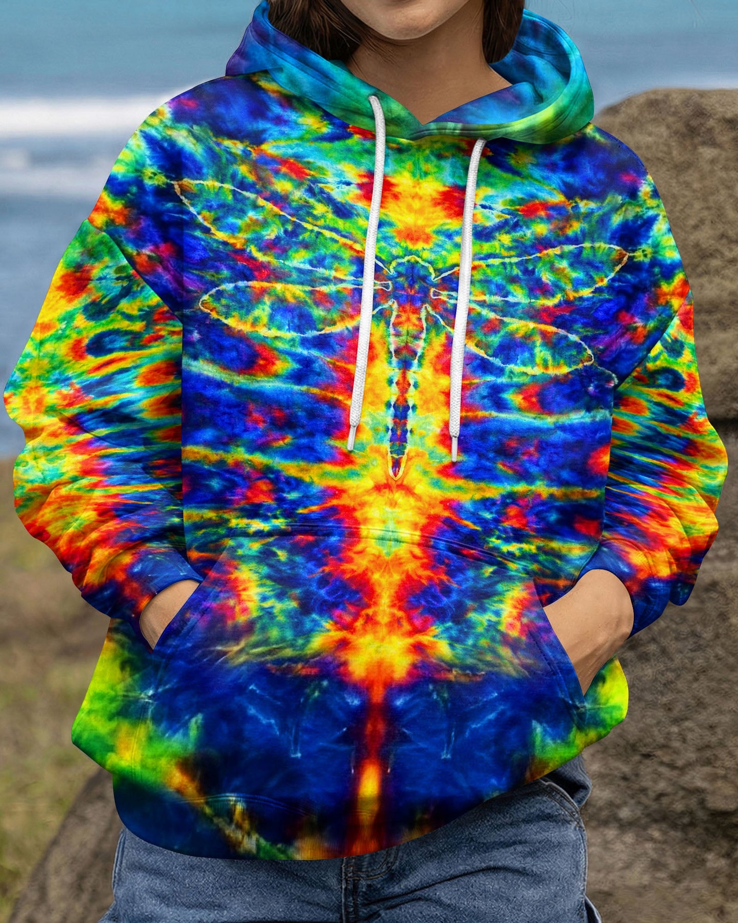 HIPPIE DRAGONFLY COLORFUL SWIRL ALL OVER PRINT  - TLNT0204262