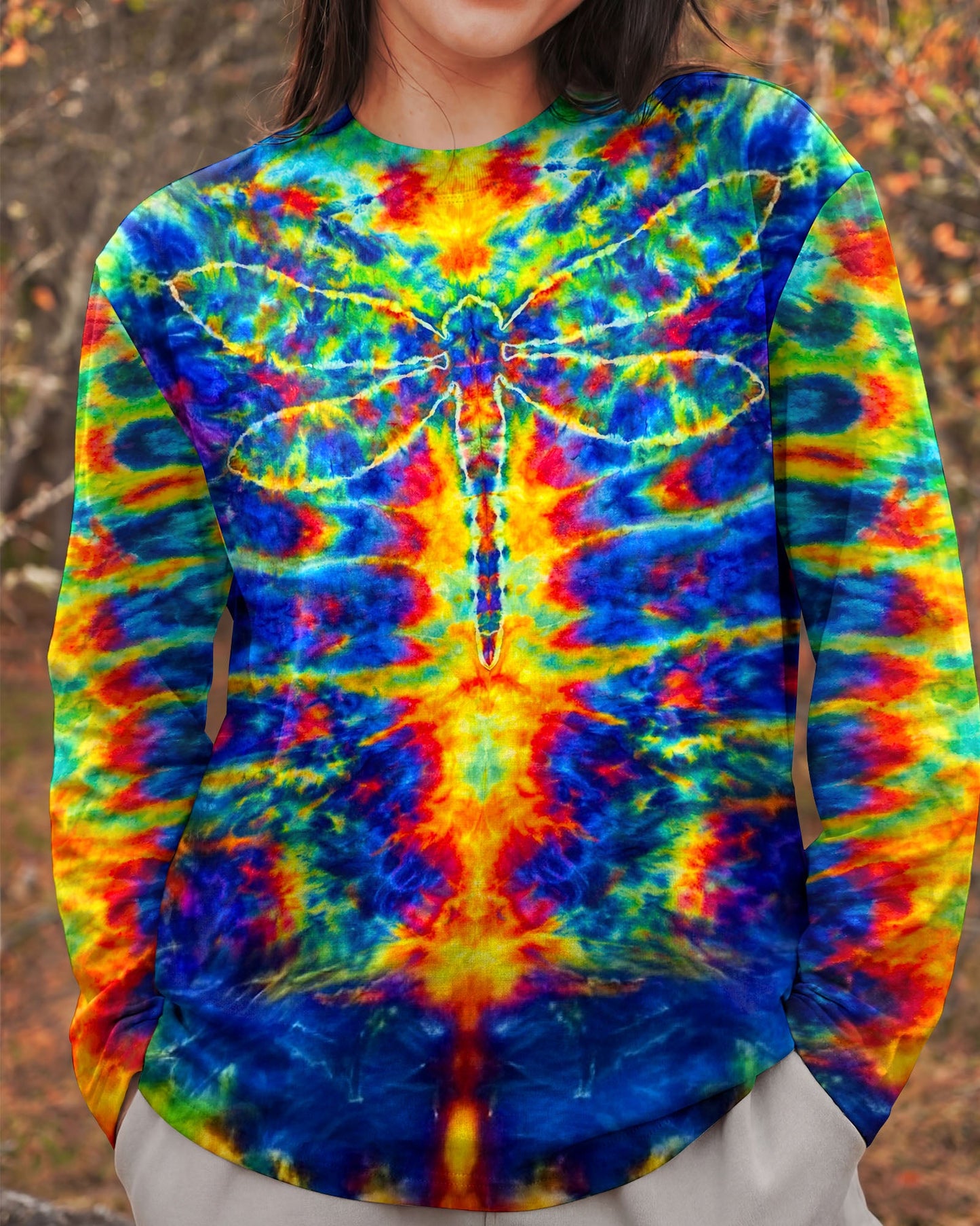 HIPPIE DRAGONFLY COLORFUL SWIRL ALL OVER PRINT  - TLNT0204262