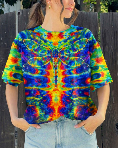 HIPPIE DRAGONFLY COLORFUL SWIRL ALL OVER PRINT  - TLNT0204262