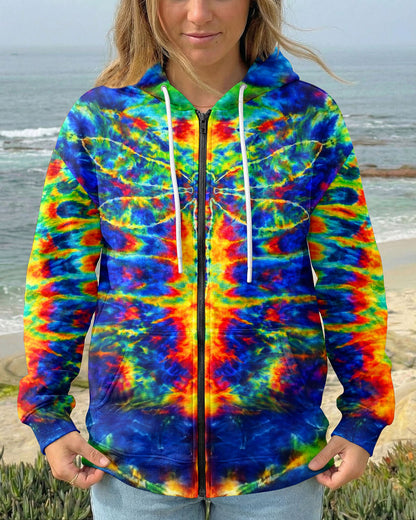 HIPPIE DRAGONFLY COLORFUL SWIRL ALL OVER PRINT  - TLNT0204262