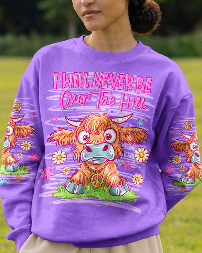 I WILL NEVER BE OVER THE HILL COW ALL OVER PRINT  - TLNT0605264