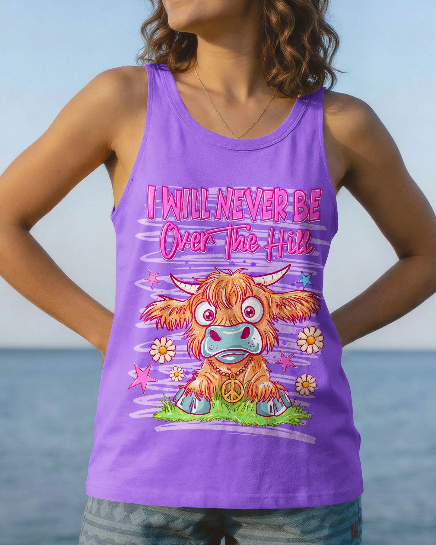 I WILL NEVER BE OVER THE HILL COW ALL OVER PRINT  - TLNT0605264