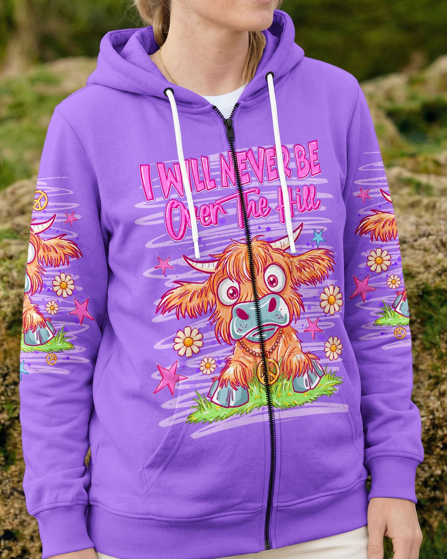 I WILL NEVER BE OVER THE HILL COW ALL OVER PRINT  - TLNT0605264