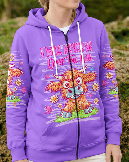I WILL NEVER BE OVER THE HILL COW ALL OVER PRINT  - TLNT0605264