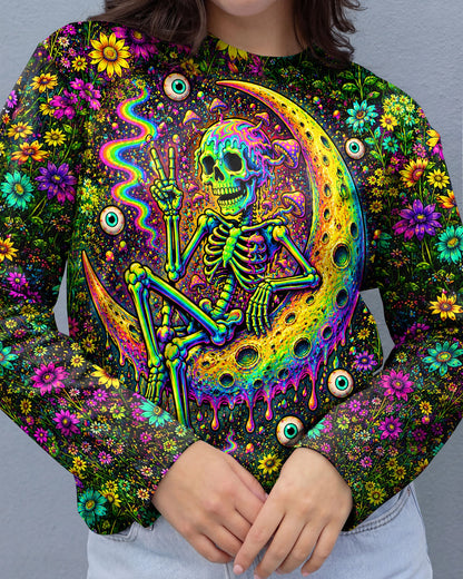 GLOWING MOON SKELETON SKULL ALL OVER PRINT  - TLNT1205263