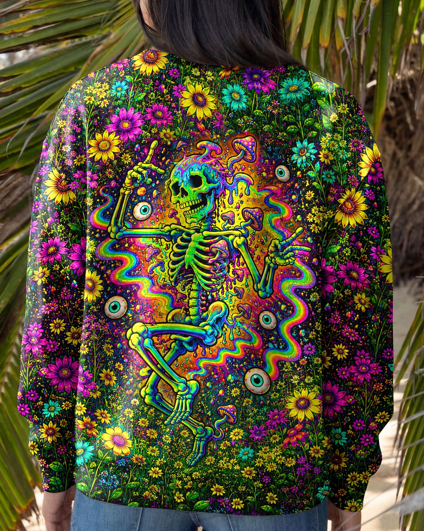 GLOWING MOON SKELETON SKULL ALL OVER PRINT  - TLNT1205263
