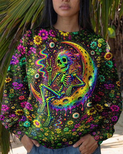 GLOWING MOON SKELETON SKULL ALL OVER PRINT  - TLNT1205263