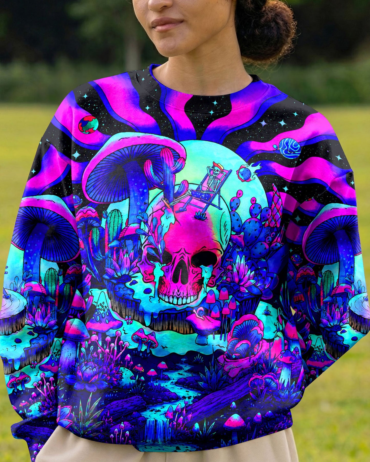 PSYCHEDELIC SKULL  HIPPIE ALL OVER PRINT   - TLNT1305262