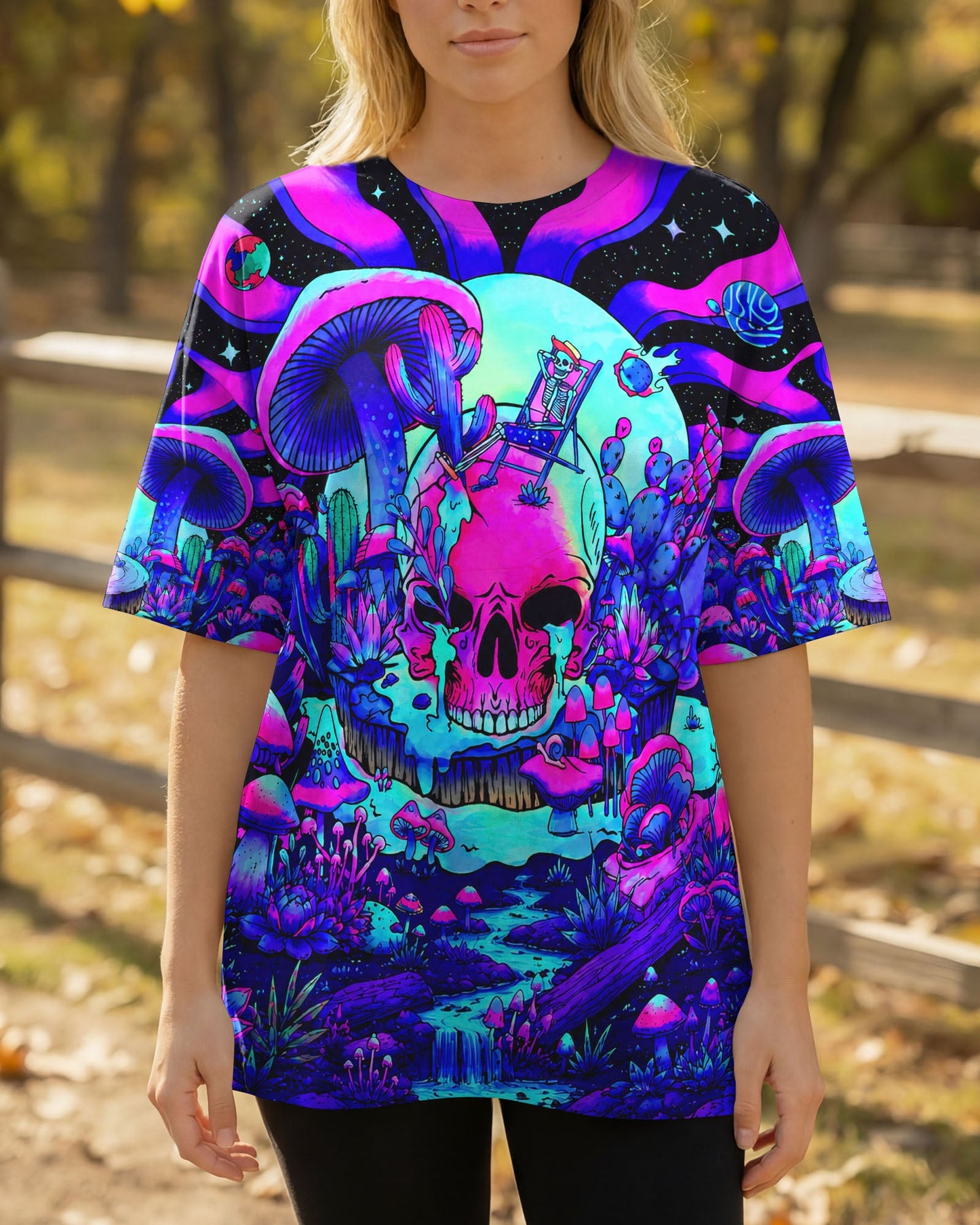 PSYCHEDELIC SKULL  HIPPIE ALL OVER PRINT   - TLNT1305262