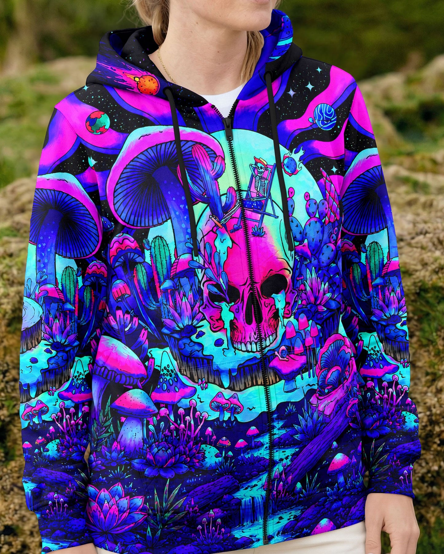PSYCHEDELIC SKULL  HIPPIE ALL OVER PRINT   - TLNT1305262