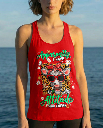 APPARENTLY I HAVE AN ATTITUDE WHO KNEW COW ALL OVER PRINT - TLNT1306261