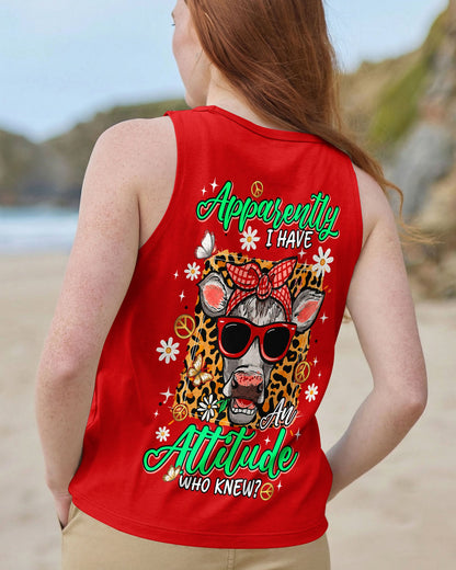 APPARENTLY I HAVE AN ATTITUDE WHO KNEW COW ALL OVER PRINT - TLNT1306261