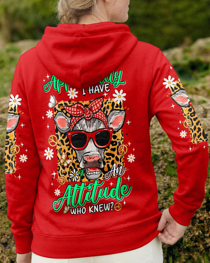 APPARENTLY I HAVE AN ATTITUDE WHO KNEW COW ALL OVER PRINT - TLNT1306261