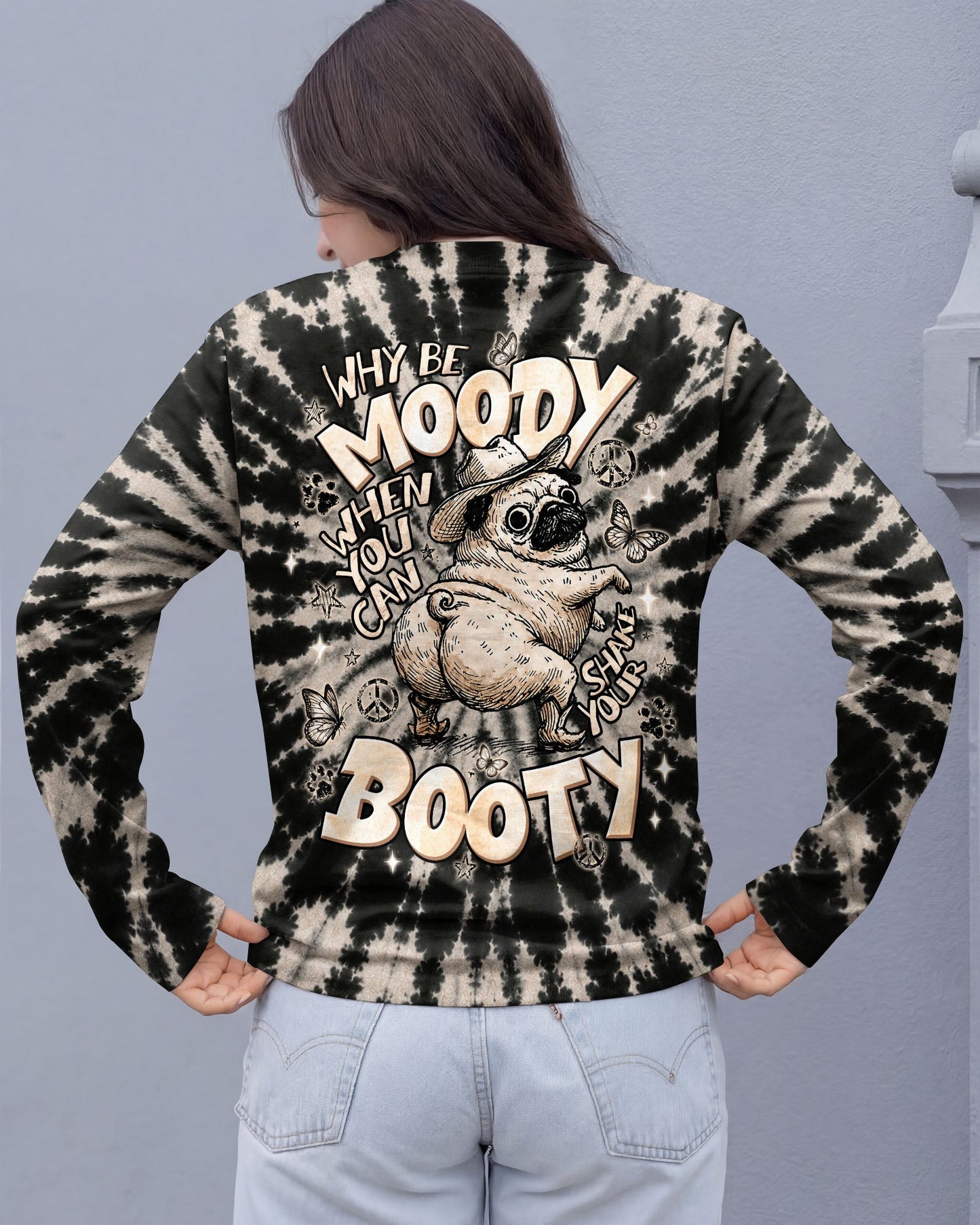 WHY BE MOODY PUG DOG ALL OVER PRINT  - TLNT2206263
