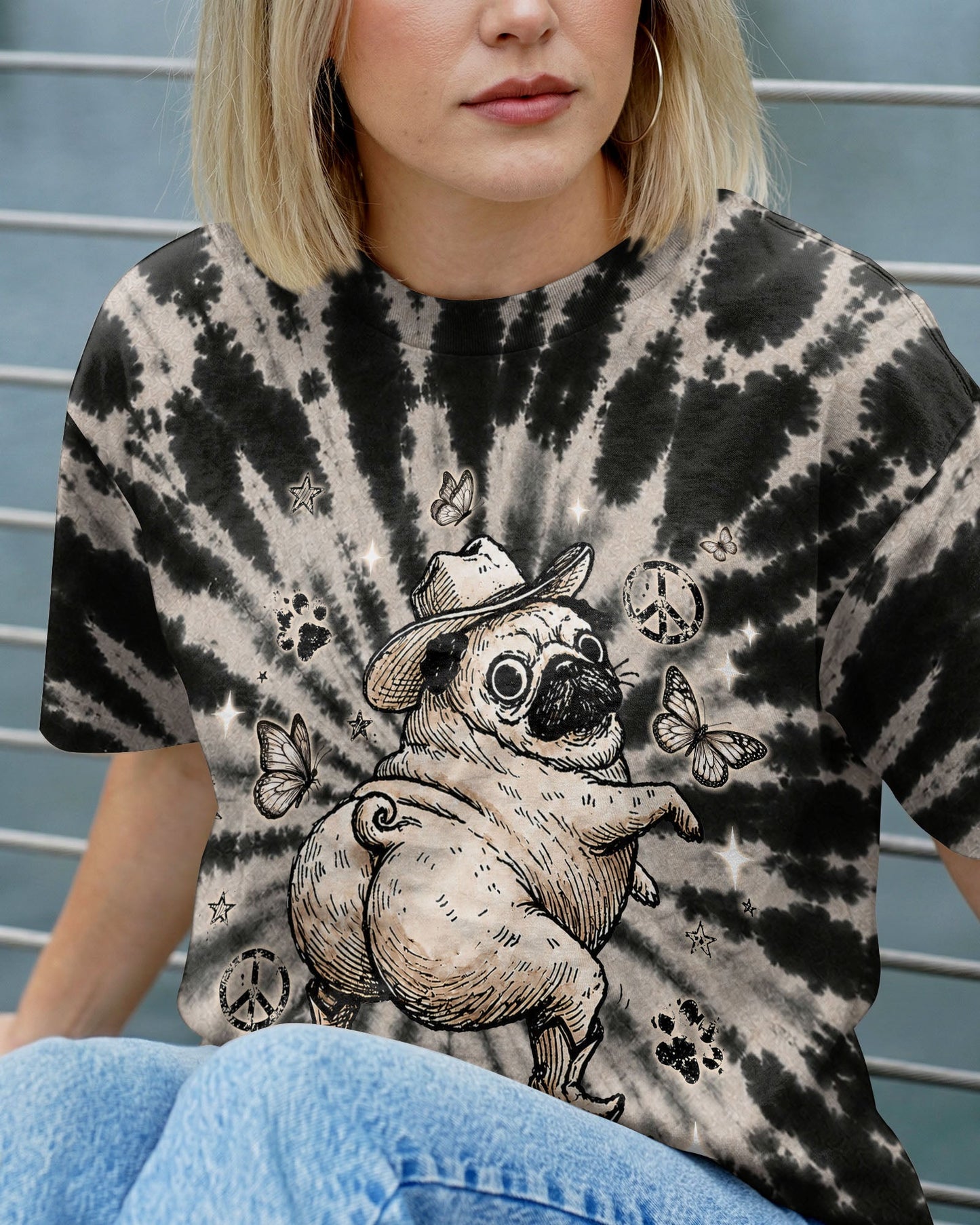 WHY BE MOODY PUG DOG ALL OVER PRINT  - TLNT2206263