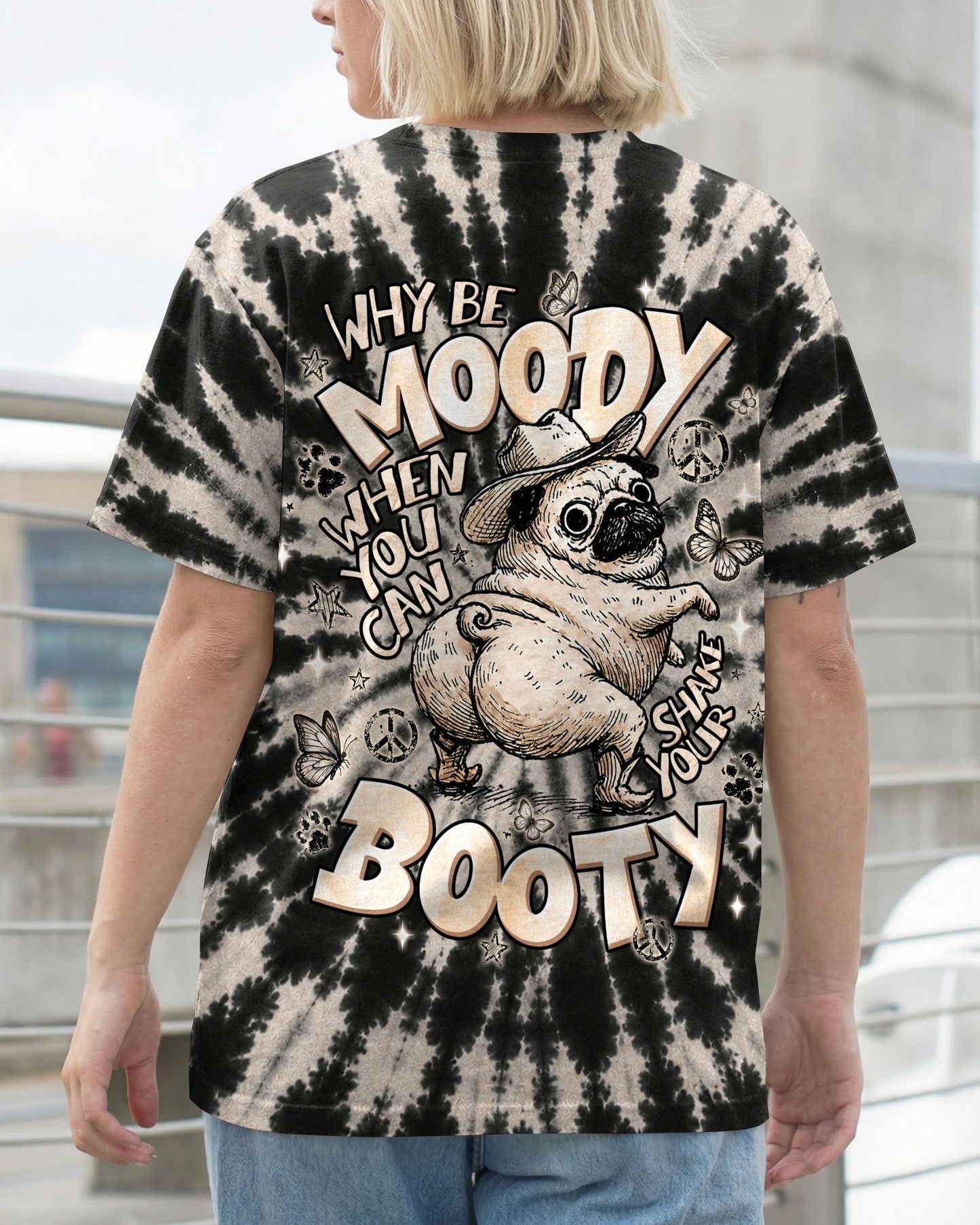 WHY BE MOODY PUG DOG ALL OVER PRINT  - TLNT2206263