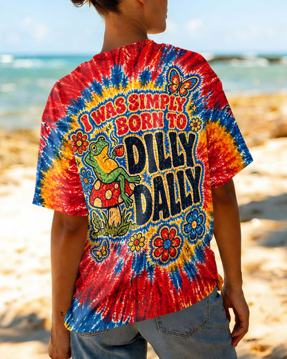I WAS SIMPLY BORN TO DILLY DALLY FROG ALL OVER PRINT - TLNT2304263