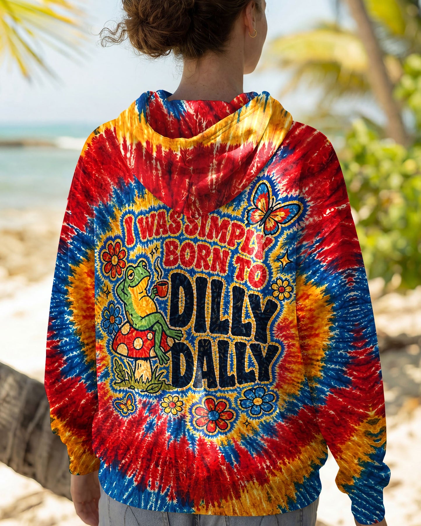 I WAS SIMPLY BORN TO DILLY DALLY FROG ALL OVER PRINT - TLNT2304263