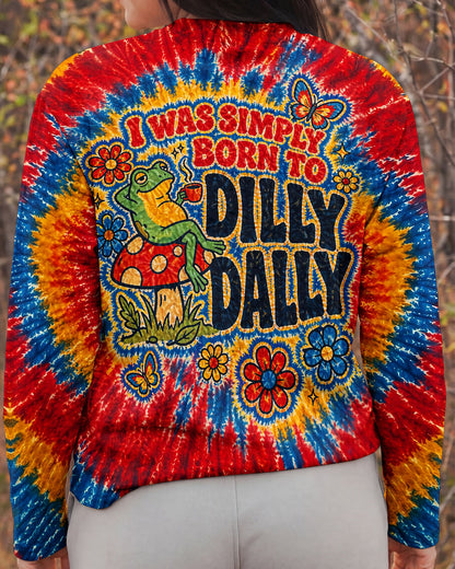 I WAS SIMPLY BORN TO DILLY DALLY FROG ALL OVER PRINT - TLNT2304263