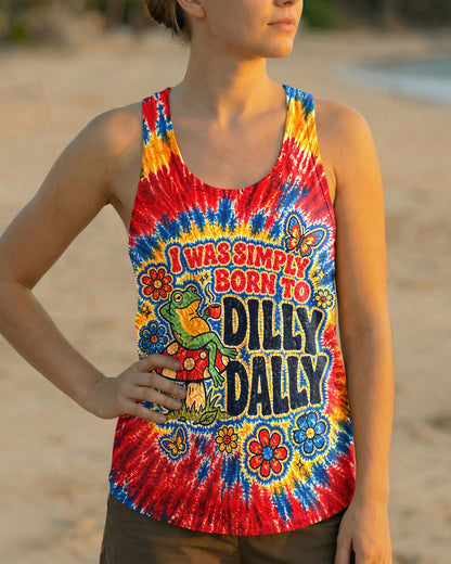I WAS SIMPLY BORN TO DILLY DALLY FROG ALL OVER PRINT - TLNT2304263