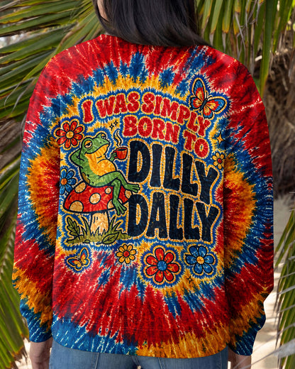 I WAS SIMPLY BORN TO DILLY DALLY FROG ALL OVER PRINT - TLNT2304263