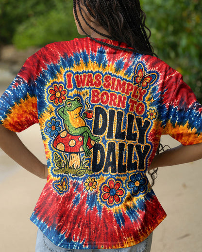 I WAS SIMPLY BORN TO DILLY DALLY FROG ALL OVER PRINT - TLNT2304263