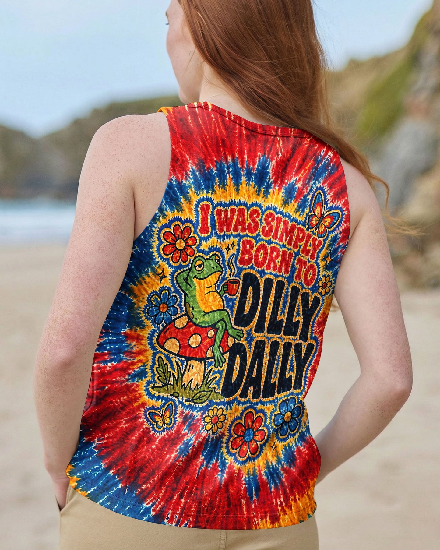 I WAS SIMPLY BORN TO DILLY DALLY FROG ALL OVER PRINT - TLNT2304263