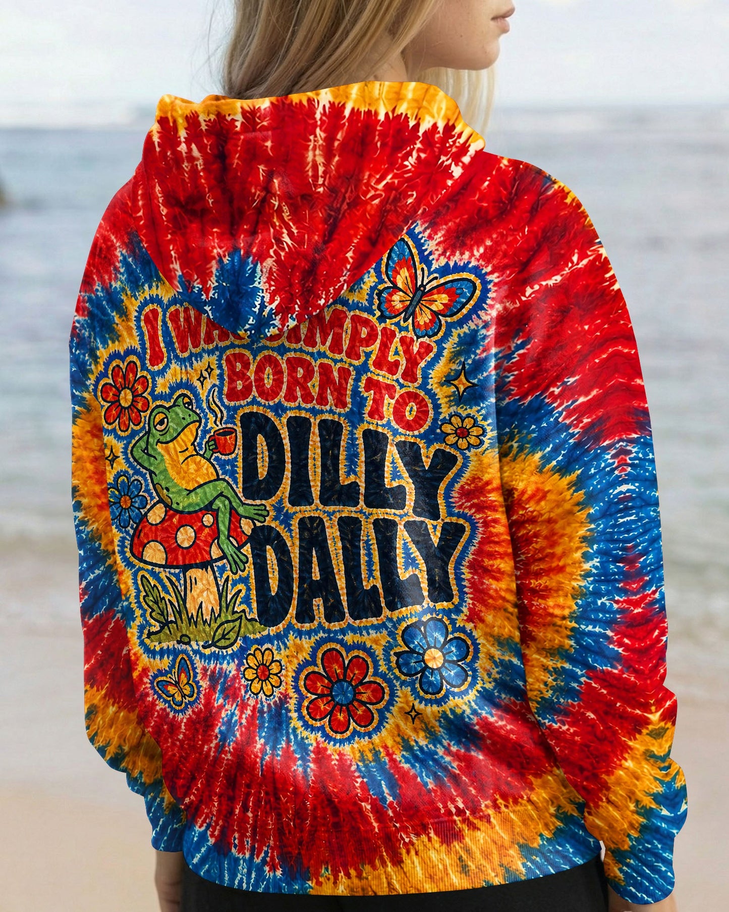 I WAS SIMPLY BORN TO DILLY DALLY FROG ALL OVER PRINT - TLNT2304263