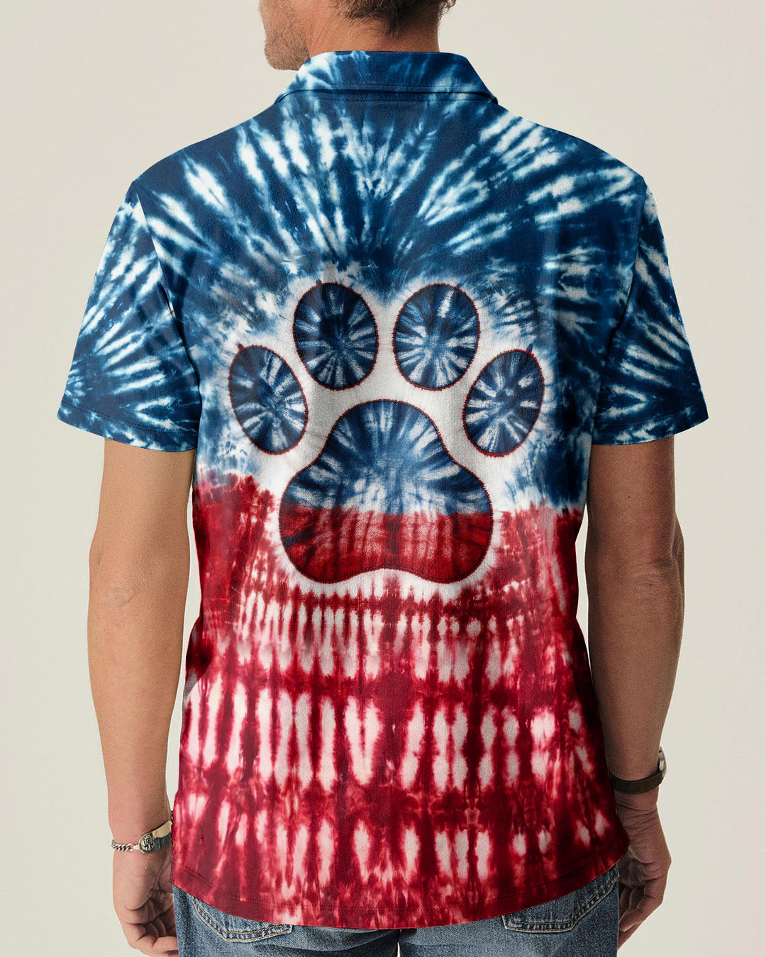 DOG PAPA RED WHITE & BLUE  ALL OVER PRINT  - TLNT2404263