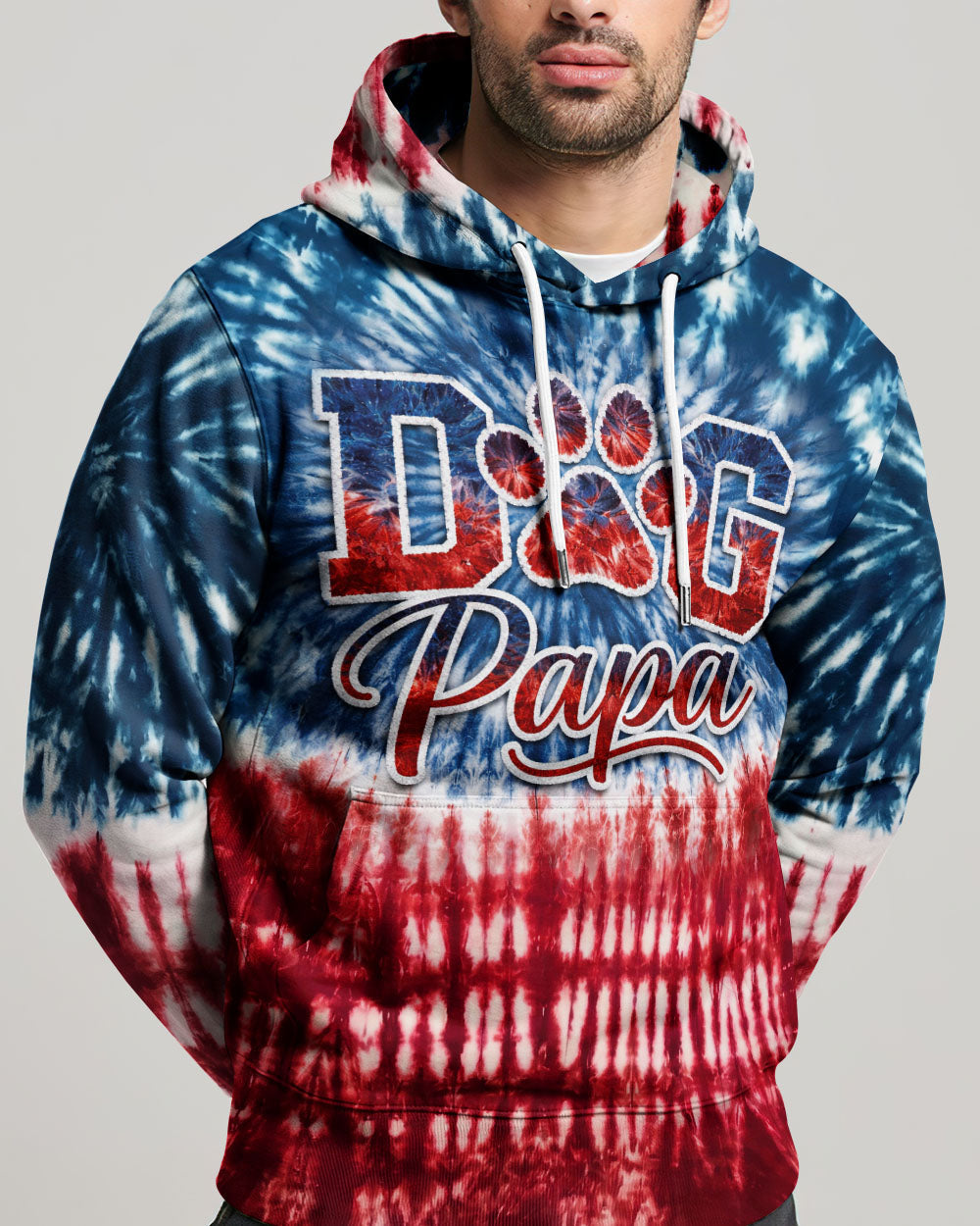 DOG PAPA RED WHITE & BLUE  ALL OVER PRINT  - TLNT2404263