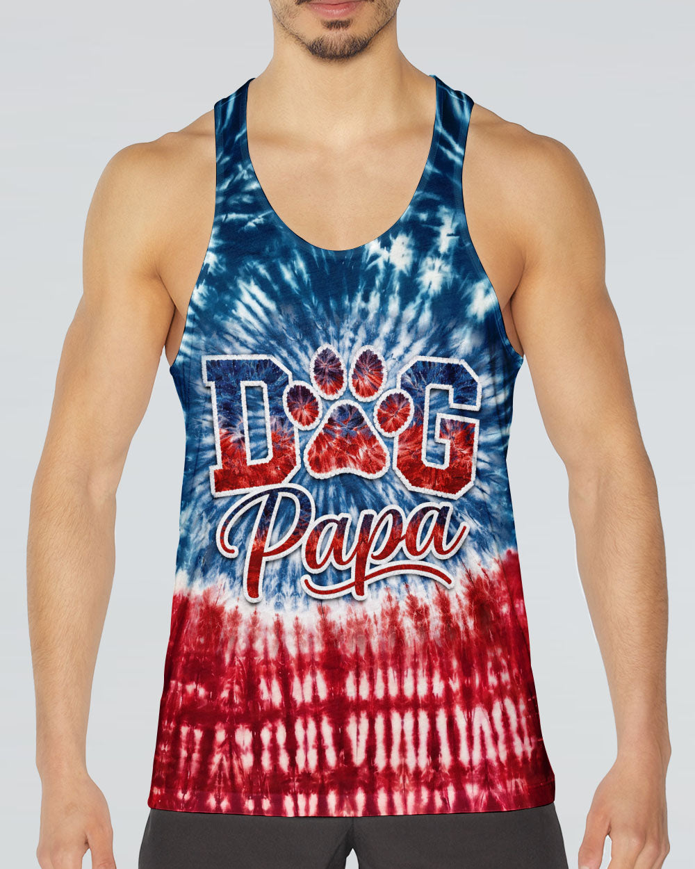 DOG PAPA RED WHITE & BLUE  ALL OVER PRINT  - TLNT2404263