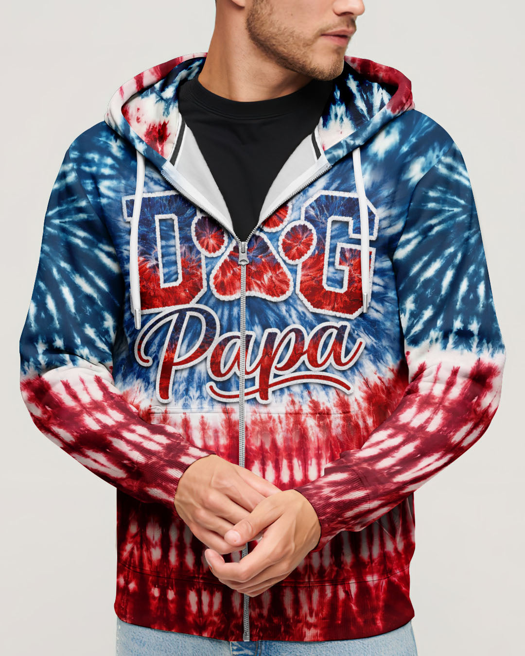DOG PAPA RED WHITE & BLUE  ALL OVER PRINT  - TLNT2404263
