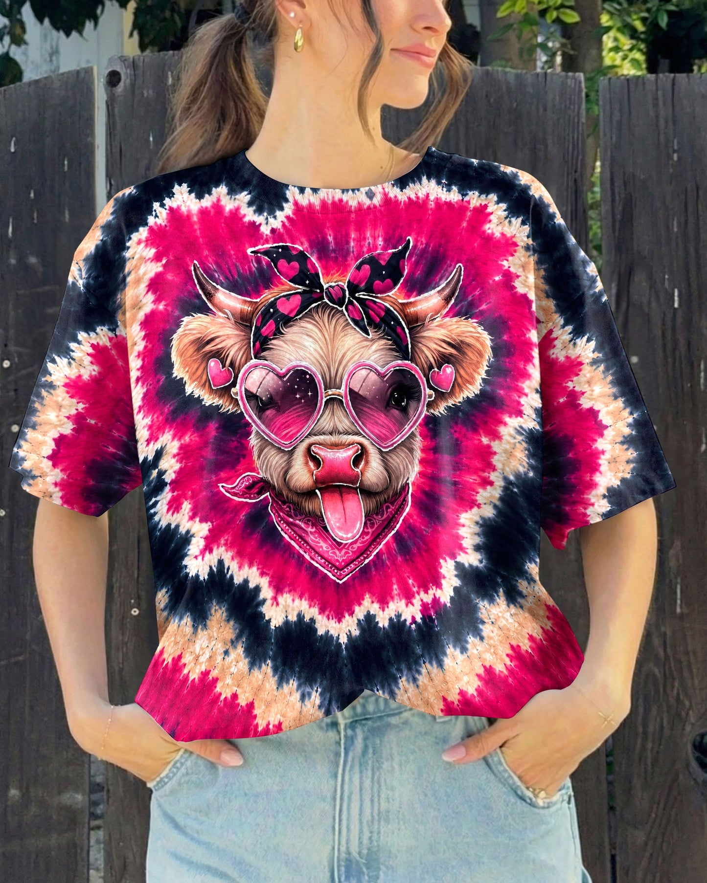 HEIFER COW HEART SWIRL ALL OVER PRINT  - TLNT2406263