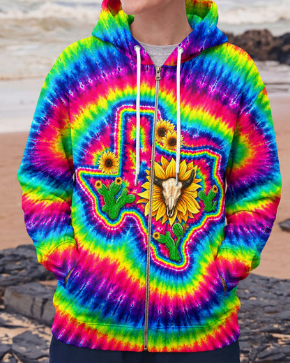 BULL SKULL TEXAS MAP COLORFUL SWIRL ALL OVER PRINT - TLNT2606262