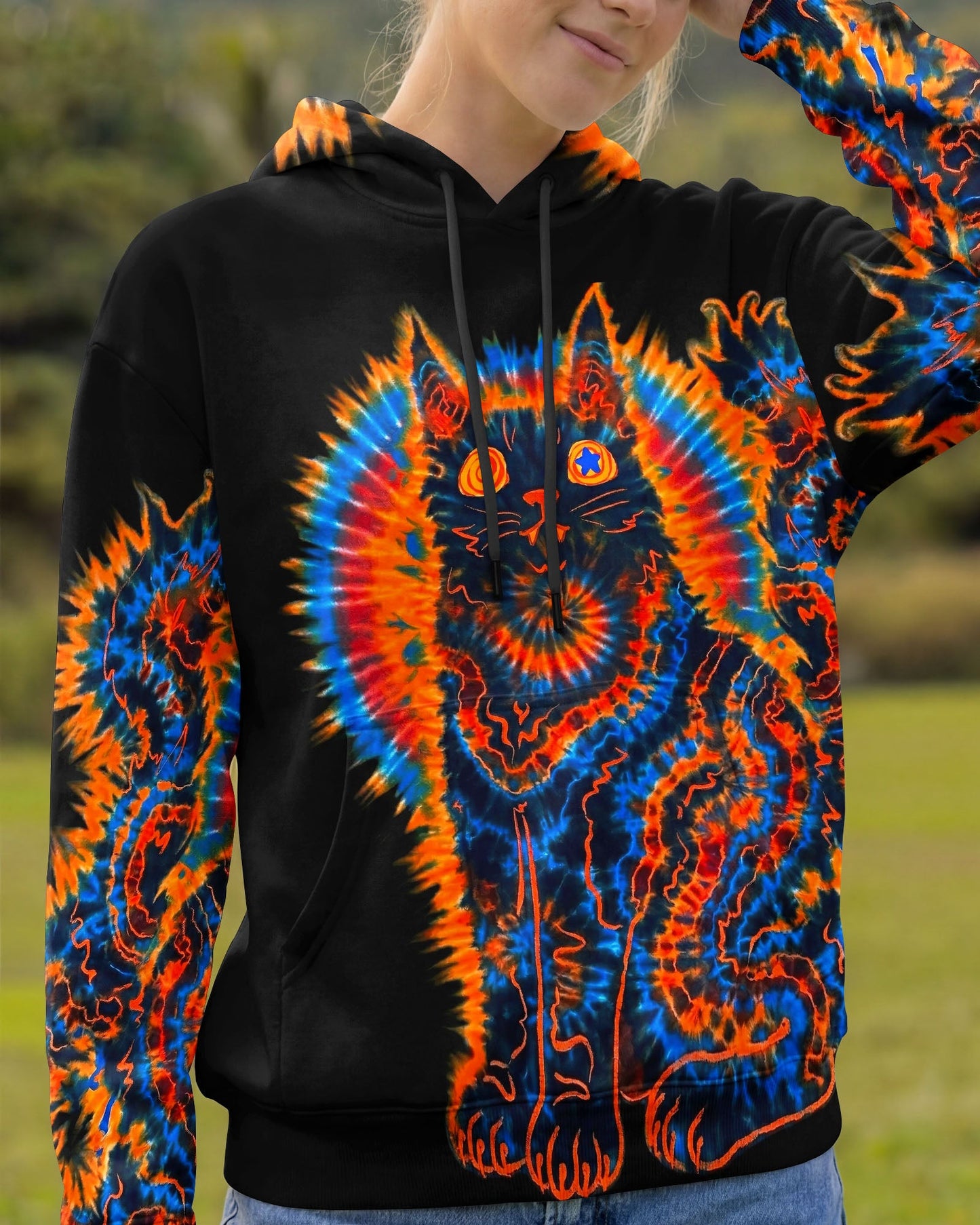 BLACK CAT SWIRL ALL OVER PRINT - TLNT3103263