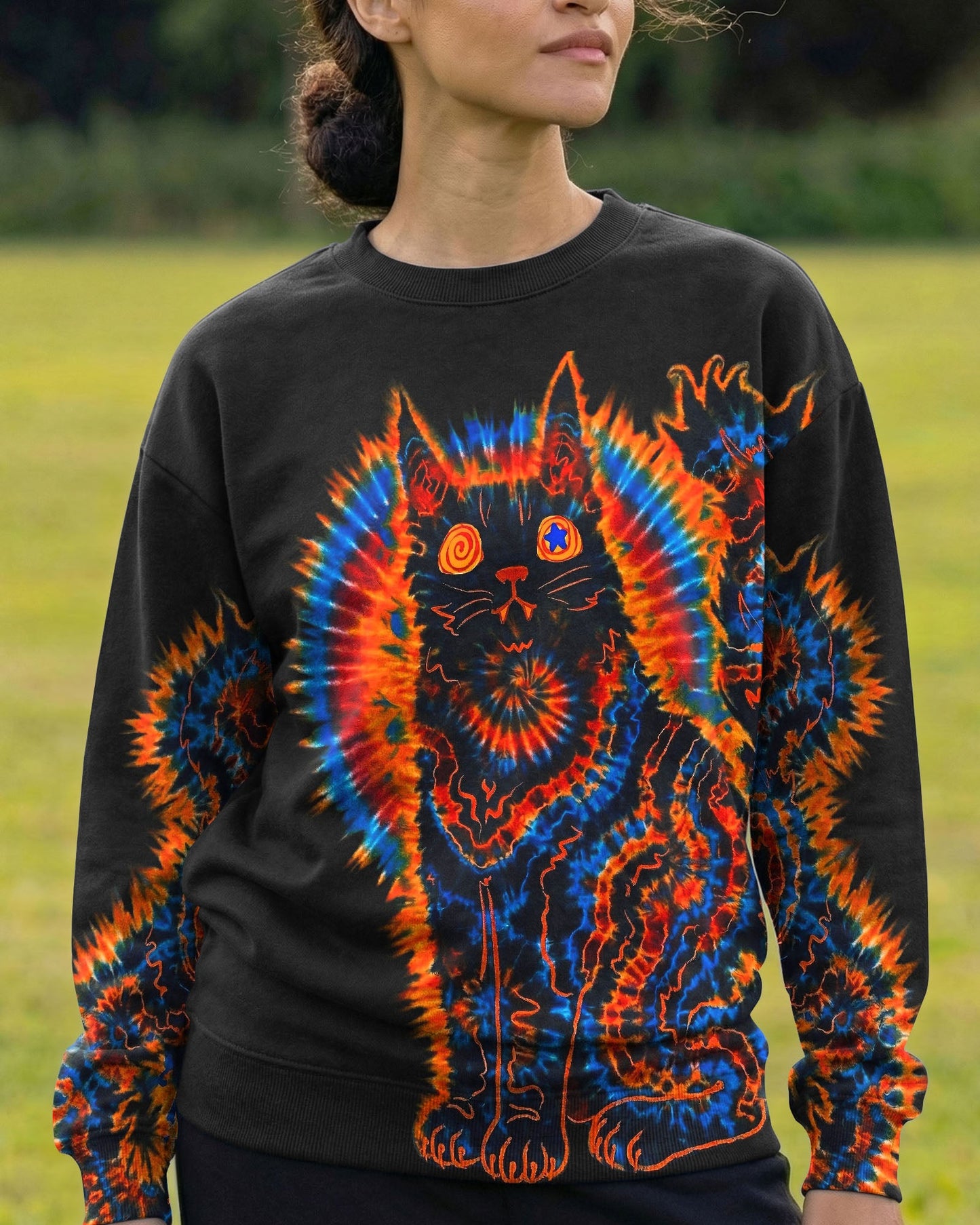 BLACK CAT SWIRL ALL OVER PRINT - TLNT3103263