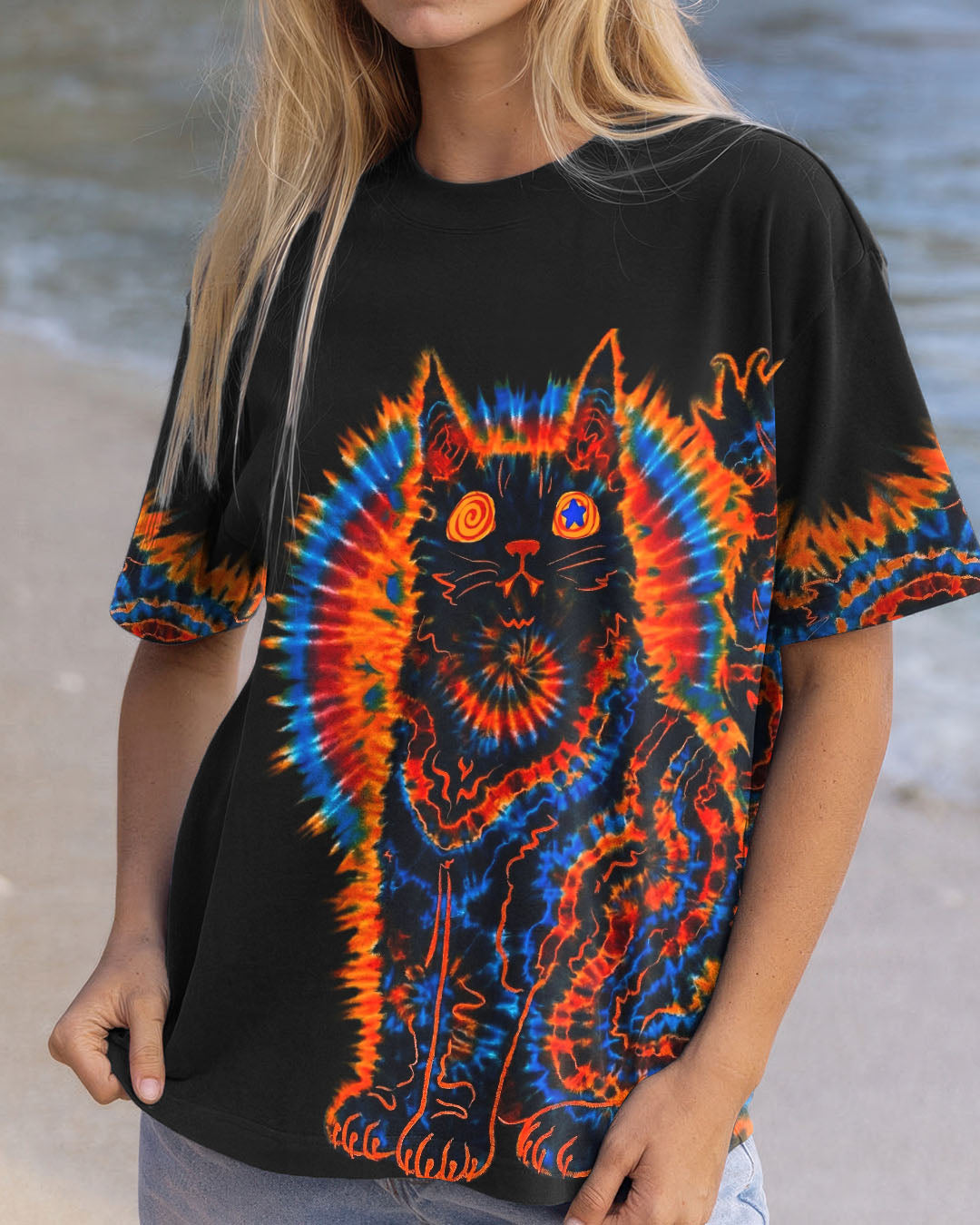 BLACK CAT SWIRL ALL OVER PRINT - TLNT3103263
