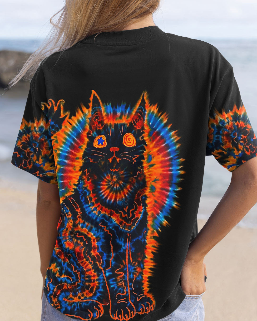 BLACK CAT SWIRL ALL OVER PRINT - TLNT3103263