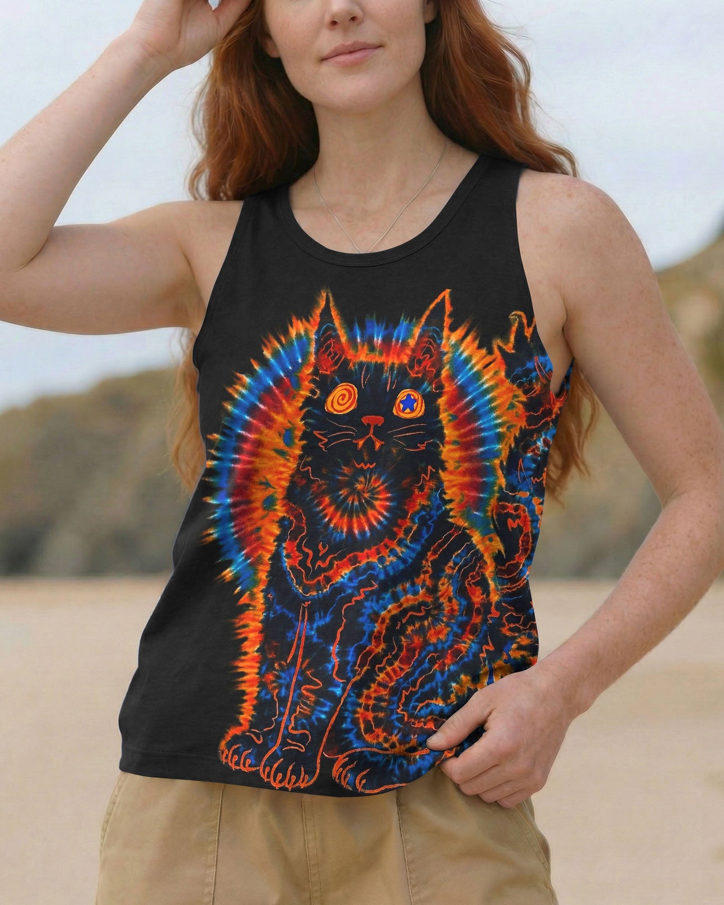 BLACK CAT SWIRL ALL OVER PRINT - TLNT3103263