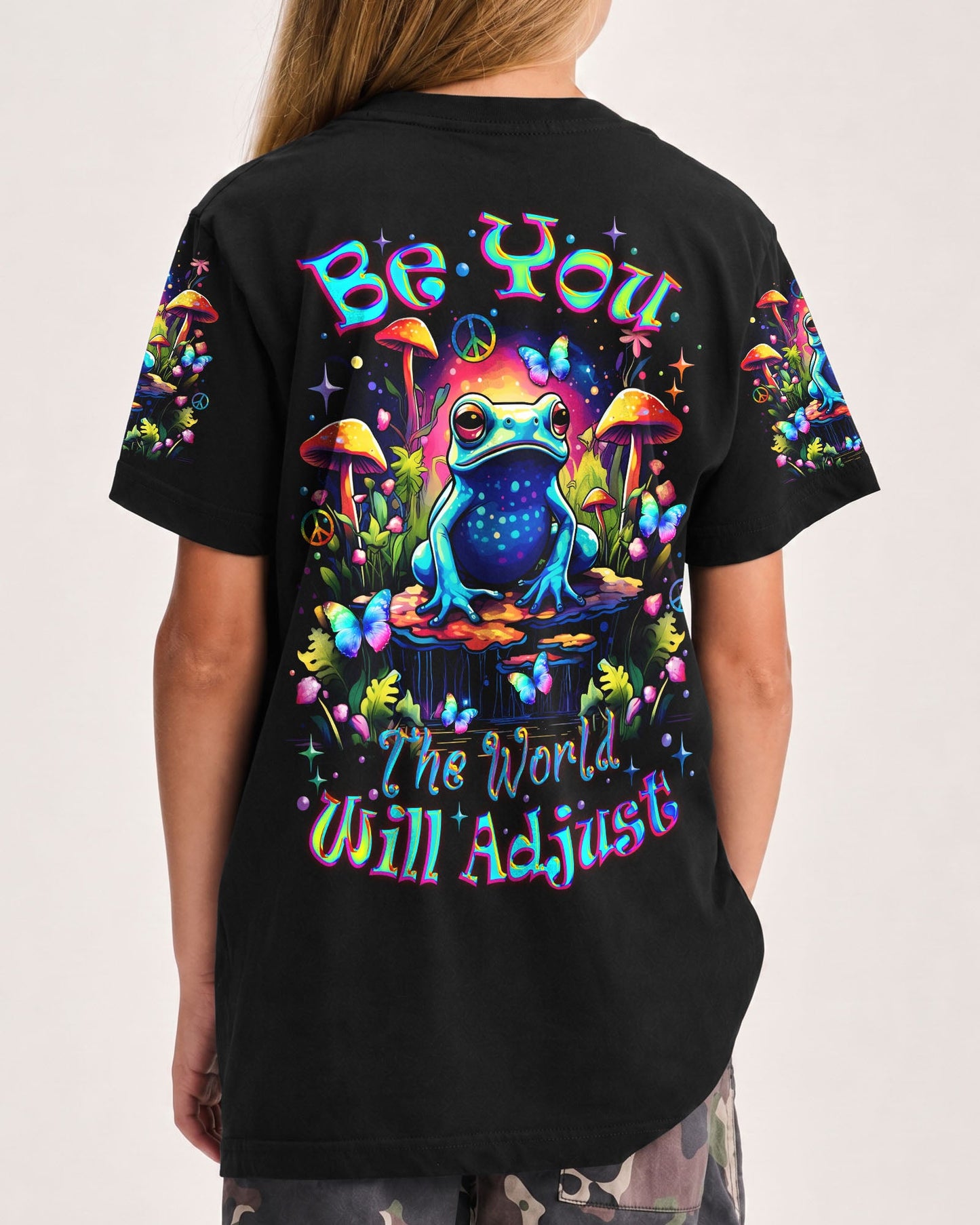 BE YOU THE WORLD WILL ADJUST FROG KIDS ALL OVER PRINT - TLNZ1612232