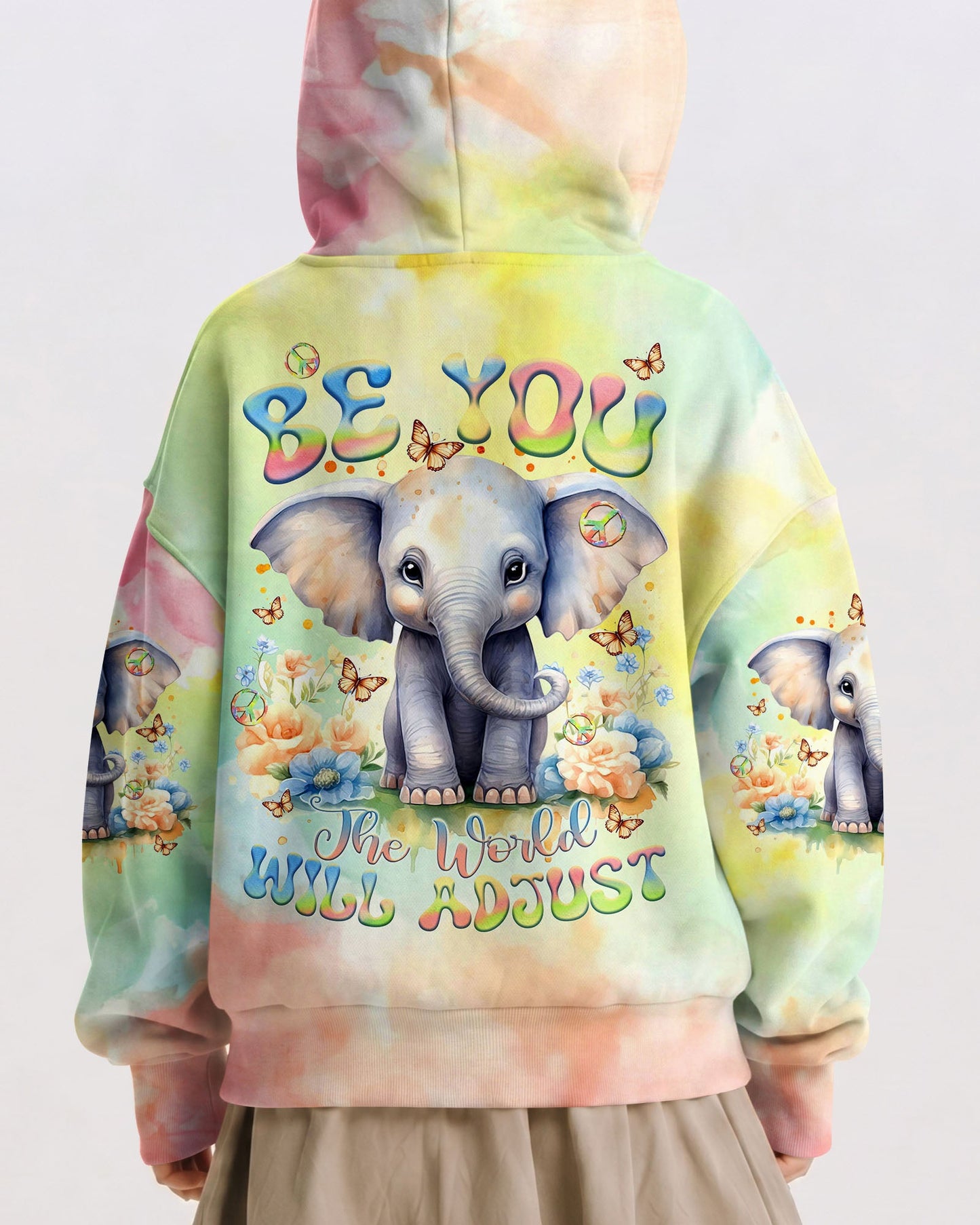 BE YOU THE WORLD WILL ADJUST ELEPHANT KIDS ALL OVER PRINT - TLTR1512234