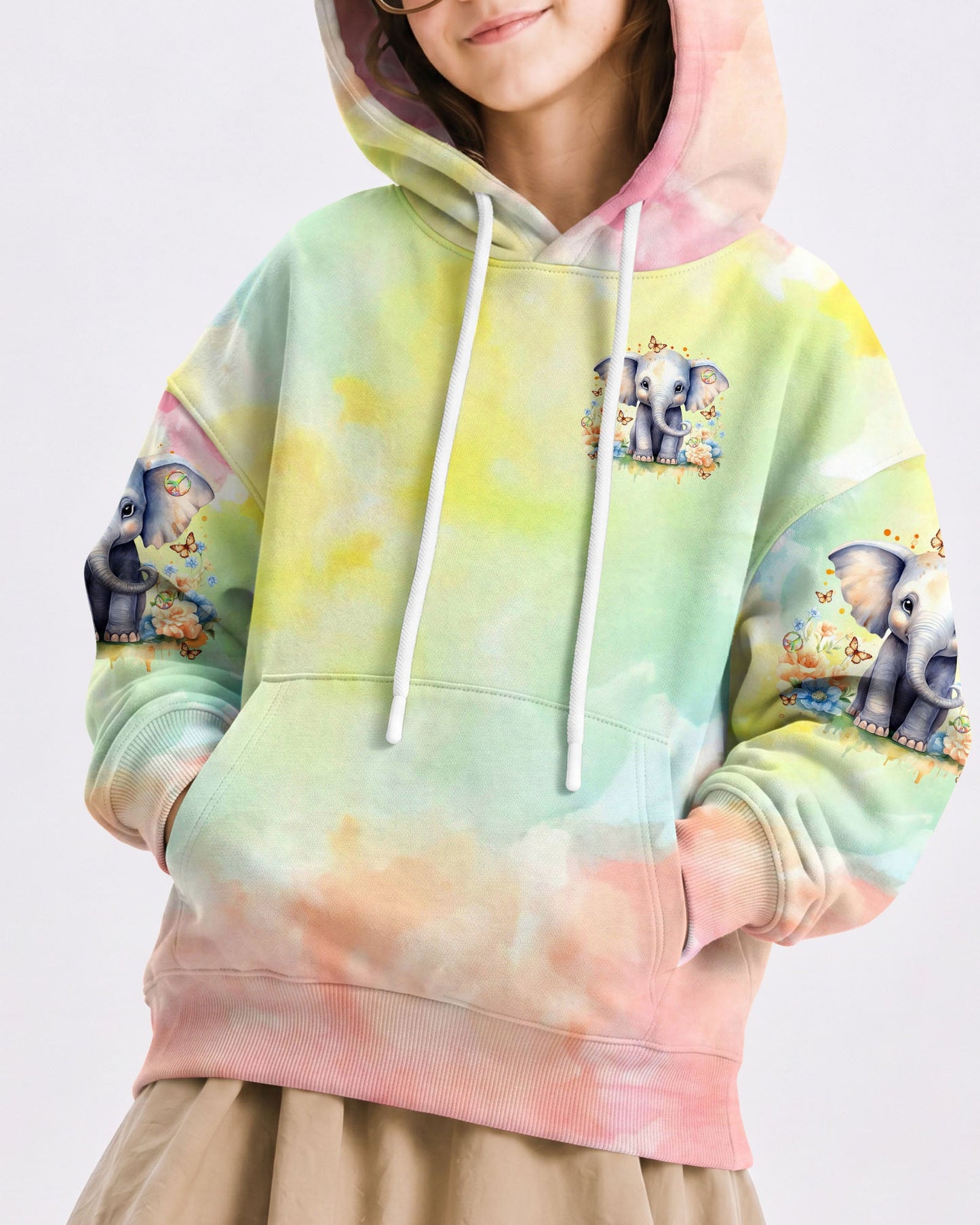 BE YOU THE WORLD WILL ADJUST ELEPHANT KIDS ALL OVER PRINT - TLTR1512234