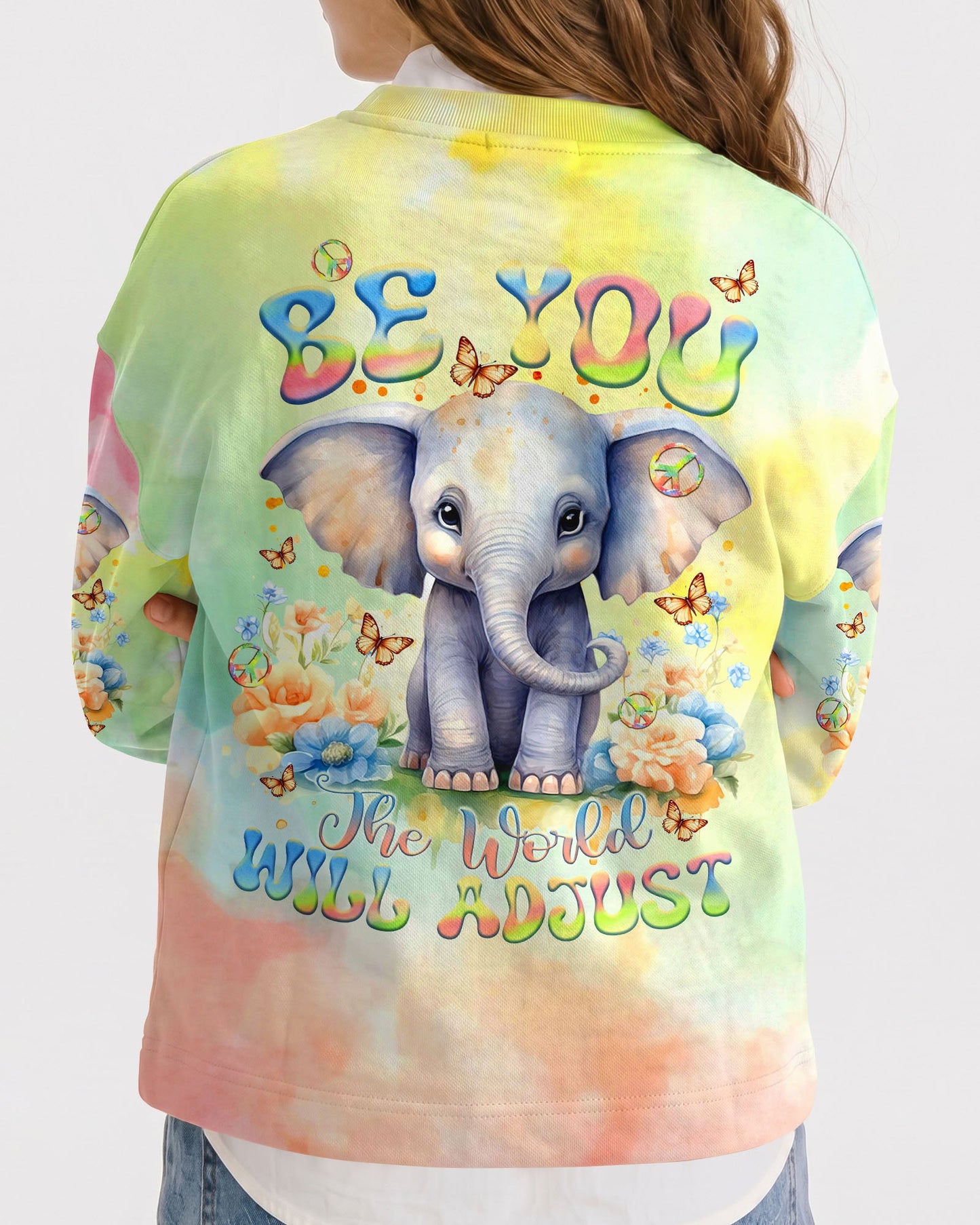 BE YOU THE WORLD WILL ADJUST ELEPHANT KIDS ALL OVER PRINT - TLTR1512234