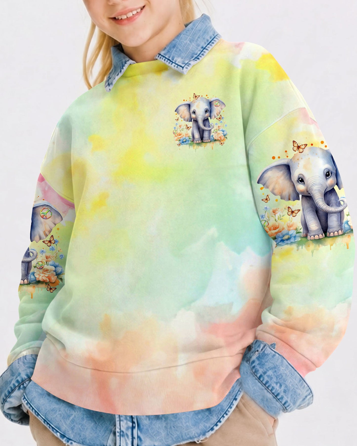 BE YOU THE WORLD WILL ADJUST ELEPHANT KIDS ALL OVER PRINT - TLTR1512234