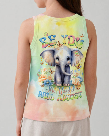 BE YOU THE WORLD WILL ADJUST ELEPHANT KIDS ALL OVER PRINT - TLTR1512234